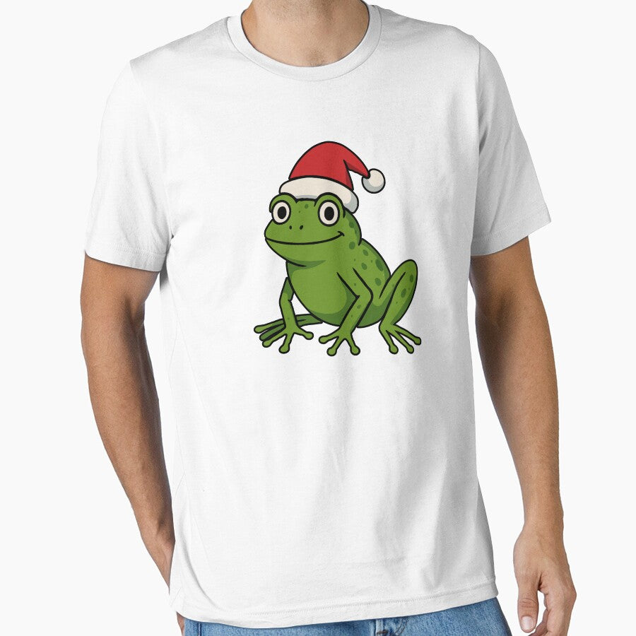 Cute Santa Frog Christmas Design – Adorable Holiday Amphibian Cartoon | Funny Festive Frog Lover Gift by BrainBubbleArt