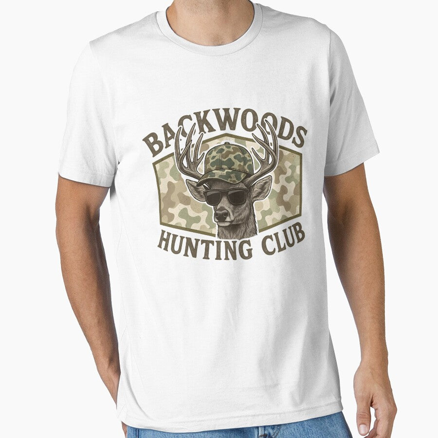 Backwoods Hunting Club Deer Logo | Camo Buck Hunting Design by Sonchai Paladsai