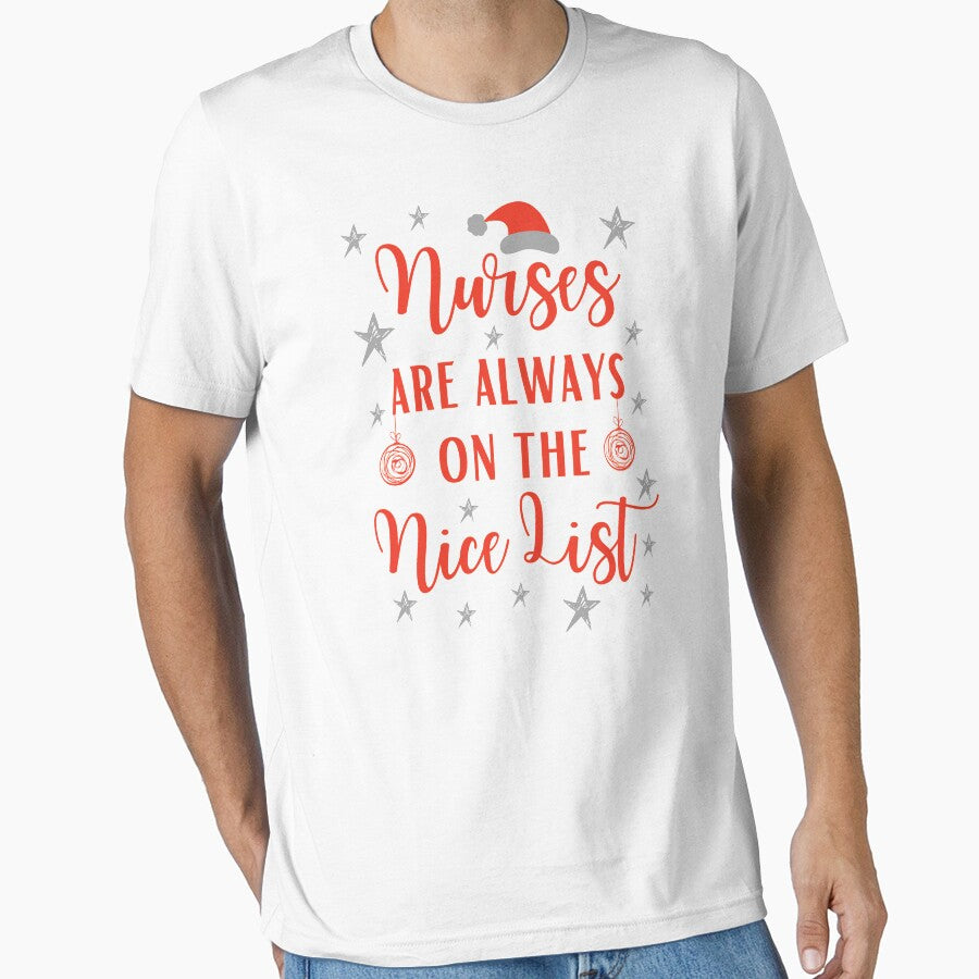 Nurses On The Nice List | Nurse Christmas Shirt | Nurse Christmas Gift by Presto Prints Design