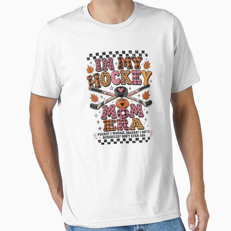In My Hockey Mom Era Funny Fall Hockey Mama Pumpkin Leopard by Yellowriversss