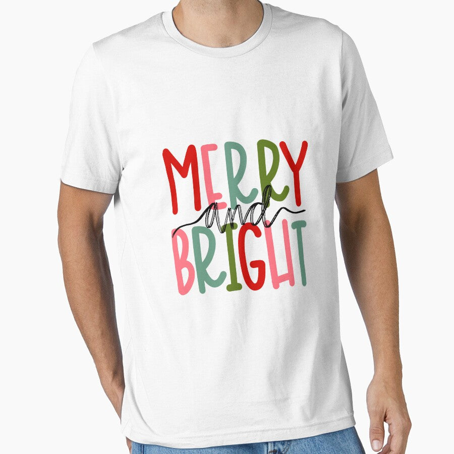 Merry And Bright Christmas Women Girls Kids Toddlers Cute T-Shirt by Trendy Shirt