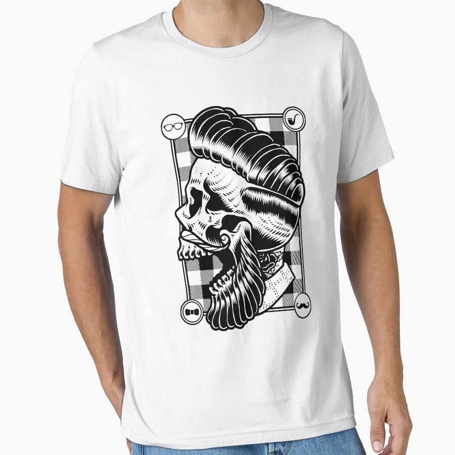 Hipster Skull, Skull with beard by arteehub