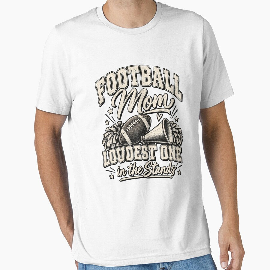 Football Mom Loudest One in the Stands Funny Vintage Shirt by cozydrops