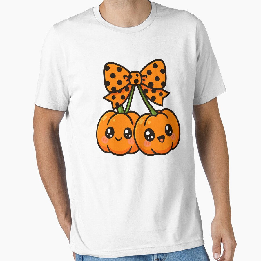 Kawaii Pumpkin With Polka Dot Bow Ribbon Halloween by thebest-2studio