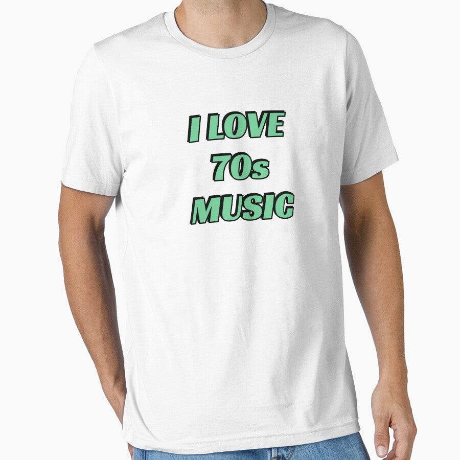 I love 70s music - retro green text - seventies - music fan by Inspirationmotivation