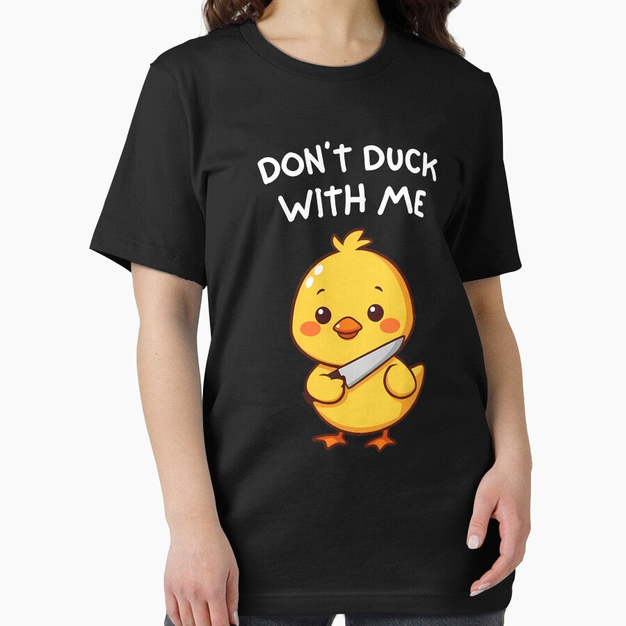 Don't Duck With Me Funny Yellow Duck Scaring You With a Knife by masterdeer