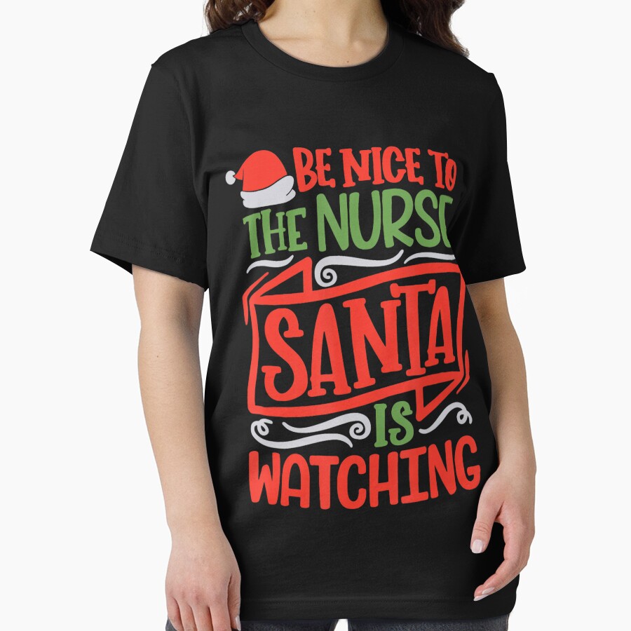 is Christmas Retro Nurse Vintage Santa Nurse Be The Watching To Nice Classic by FrankyTepper