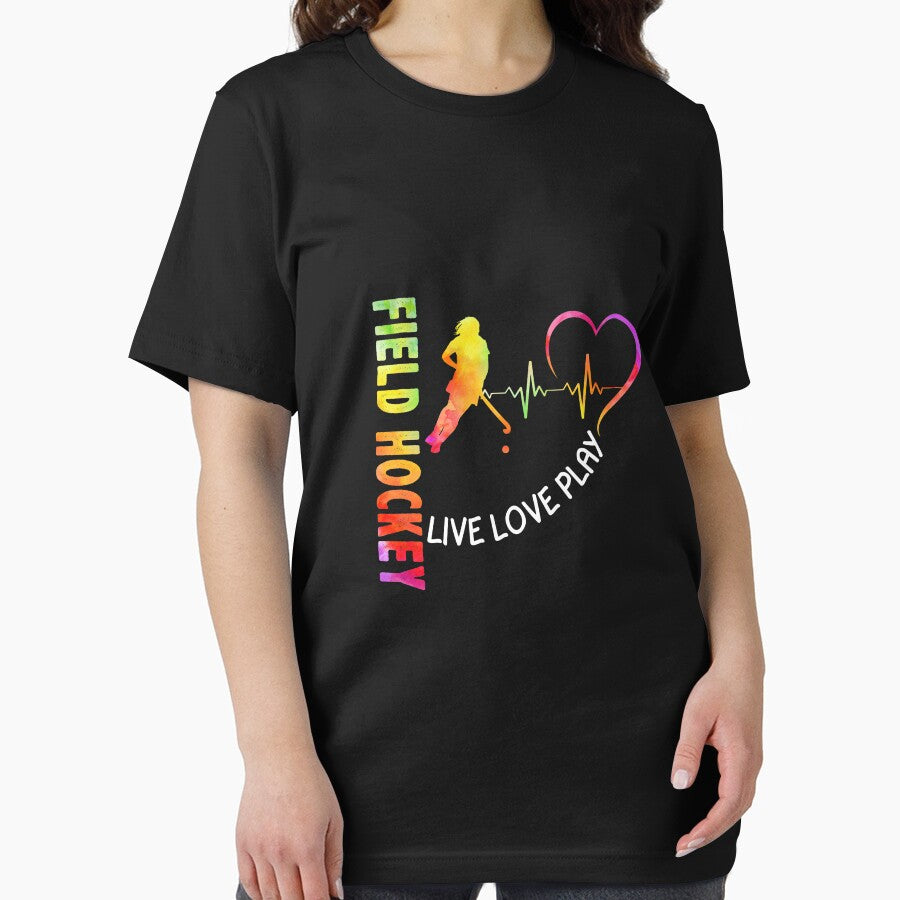 Live Love Field Hockey Watercolor Art by Landesign