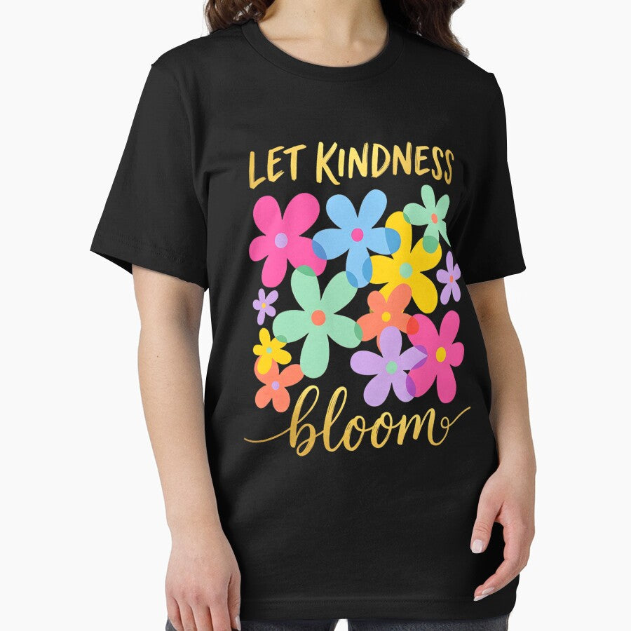Let Kindness Bloom T-Shirt, Be Cool Be Kind Retro Flower Shirt, Inspiration Women Shirt, Aesthetic Floral Kindness by THREE LITTLE BEANS
