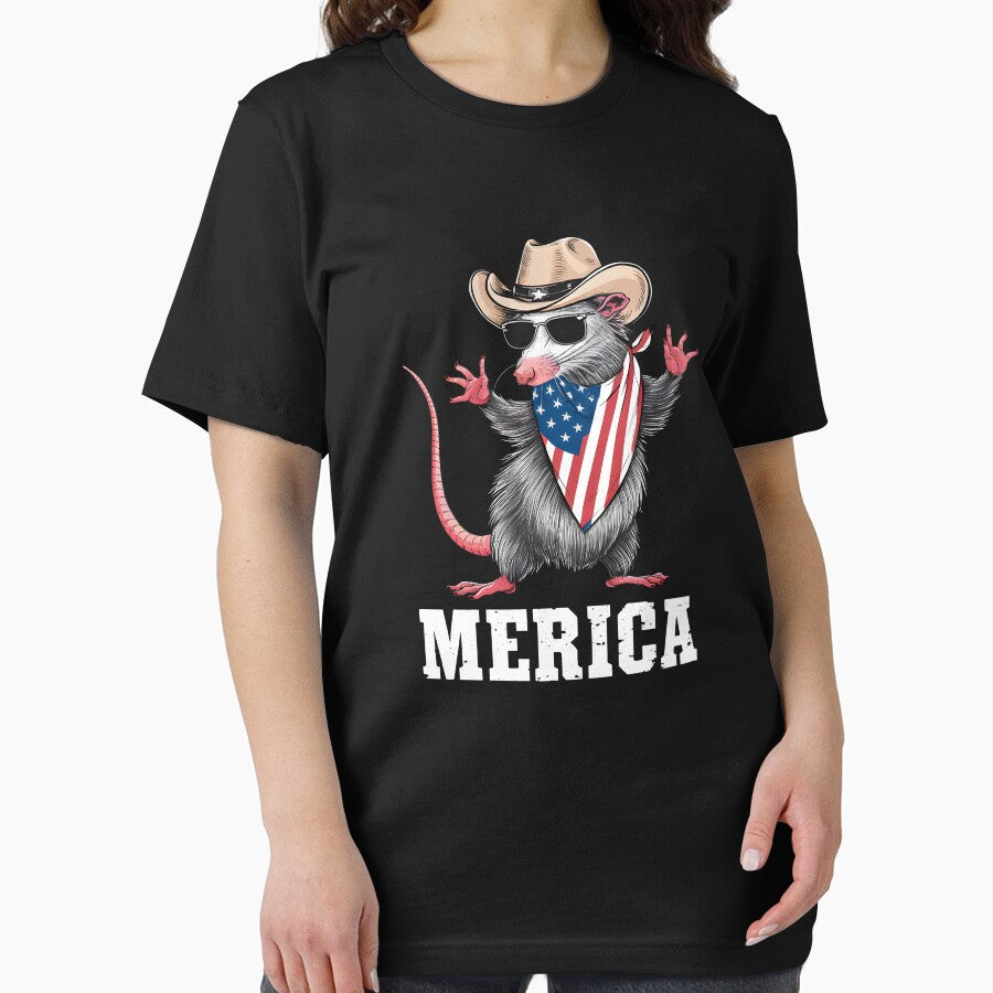 Merica Funny Opossum Patriotic USA by HeadTurningArt
