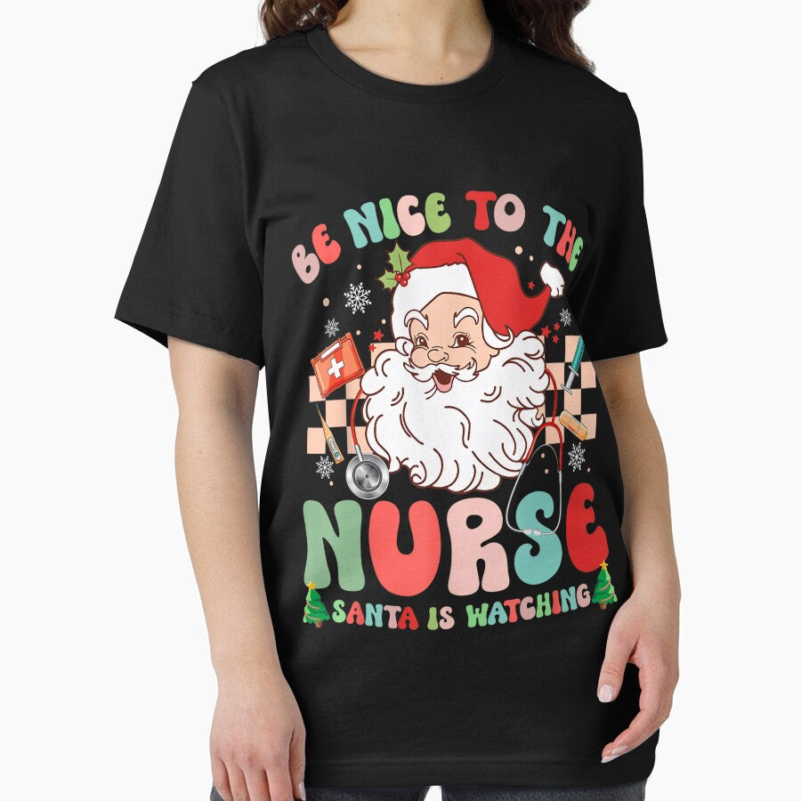 Classic Be Nice Watching Christmas Nurse To Retro Vintage Nurse Santa The is by FrankyTepper