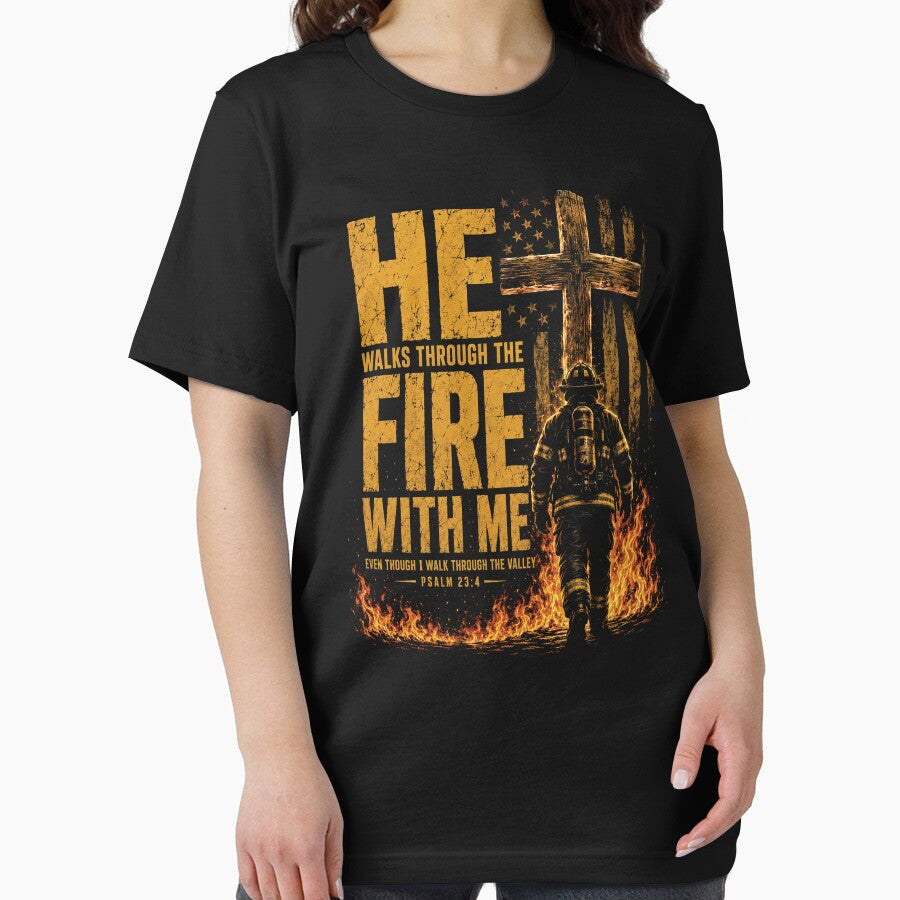 He Walks Through The Fire with Me Psalm 23 4 Firefighter by KodiakMillyy