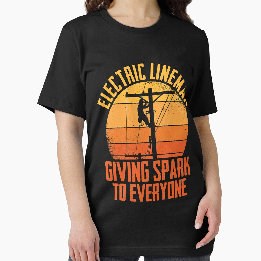 Electric Lineman Giving Spark To Everyone Lineworker by Nessshirts