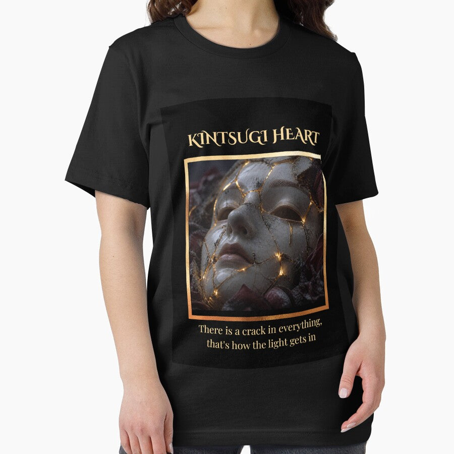 Kintsugi Heart - Gold Crack Aesthetic Poetry by inkandpulseshop