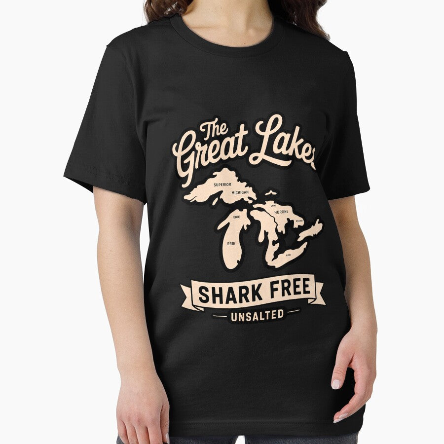 The Great Lakes Shark Free Unsalted Michigan Gift by MuteElevent Unisex