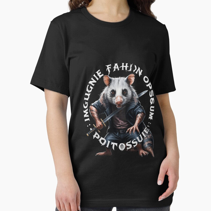 Opossum with Sword and Inscription. by GraveKey