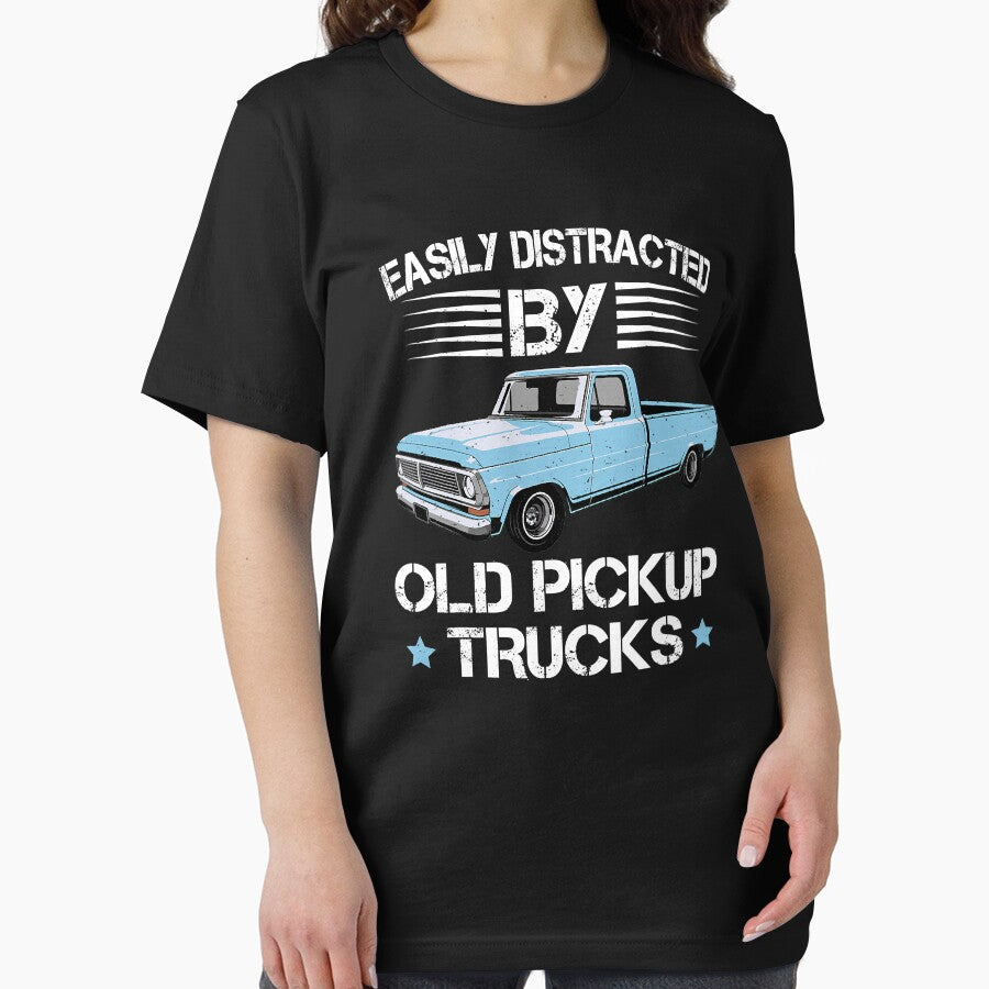 Easily Distracted By Old Pickup Trucks Humor Gifts Trucker by GardNewerd