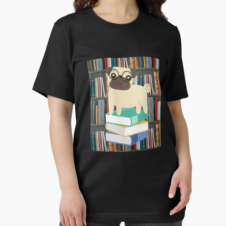 Book Lover Cute Puppy With Pile Of Books by BellaVille