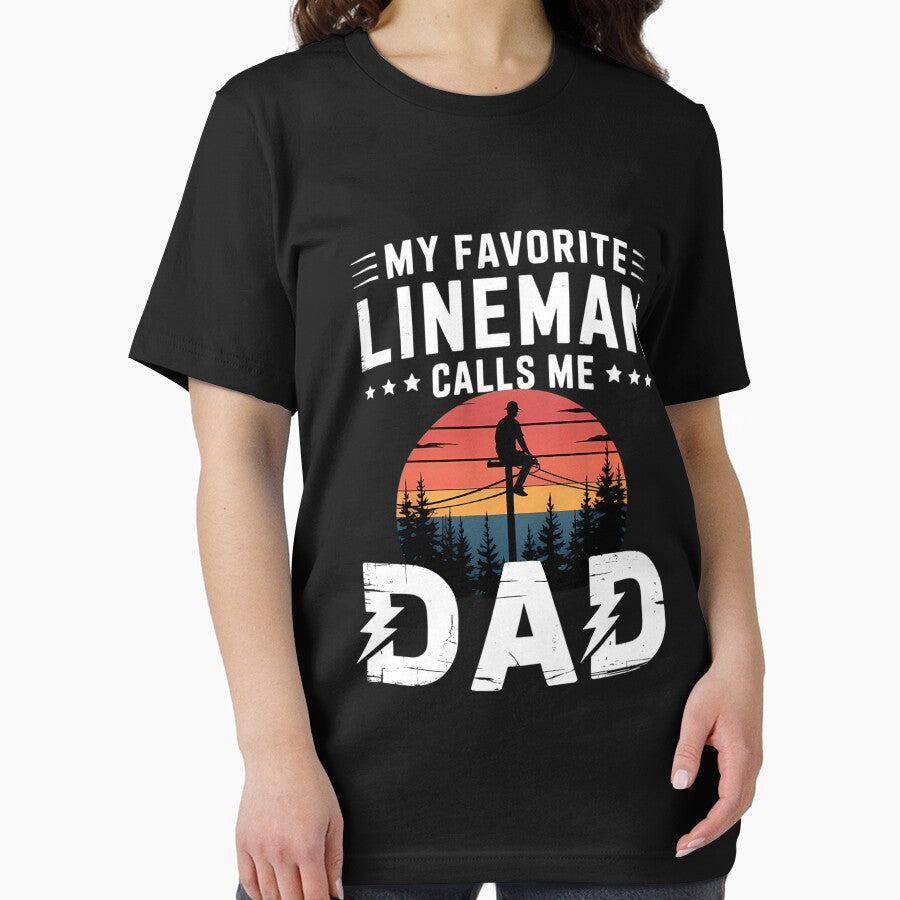 My Favorite Lineman Calls Me Dad Line Worker Father's Day by CruelShadesSt