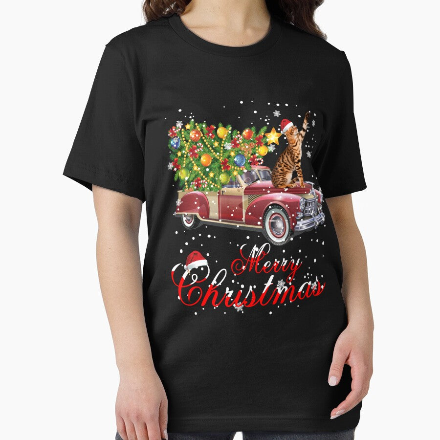 Cats Rides Red Truck Christmas Pajama by thompsonw