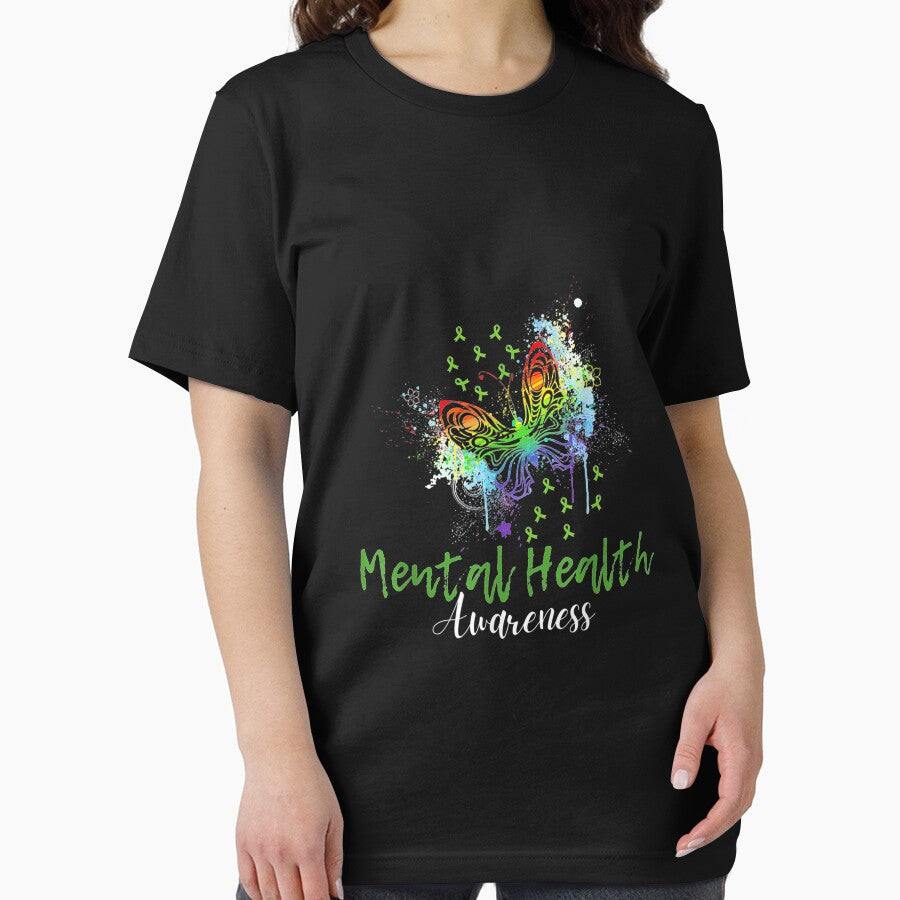 Butterfly Ribbon Mental Health Awareness TShirt30 by blancatawa