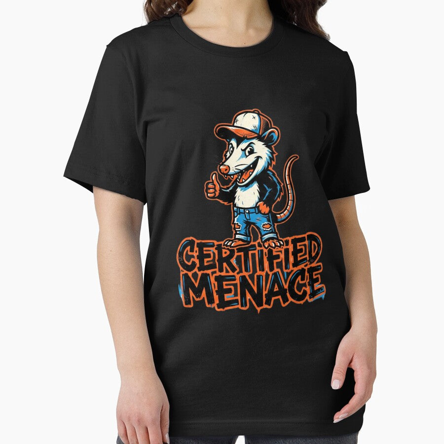 Certified Menace Funny Opossum Shirt | Absurd Chaos Humor by MotivaChic