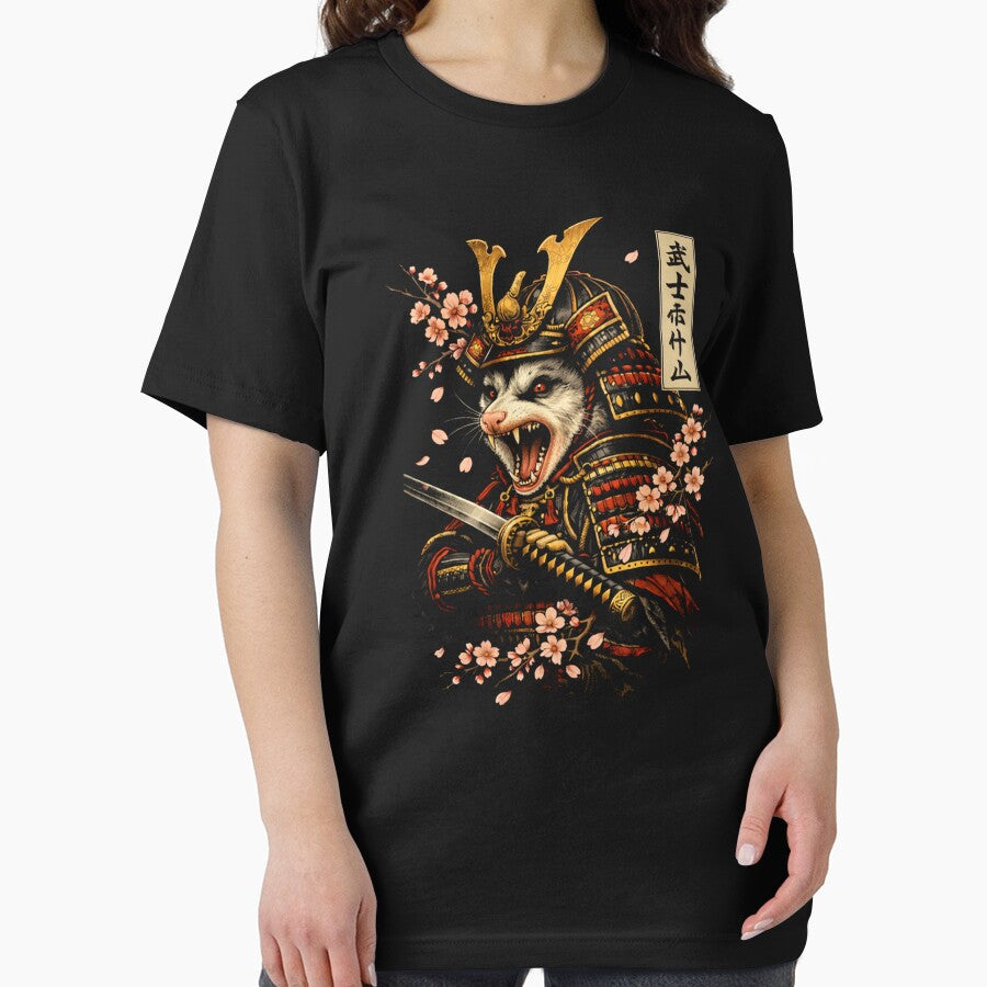 Samurai Opossum Warrior with Cherry Blossoms – Japanese Ukiyo-e Style by will freed18