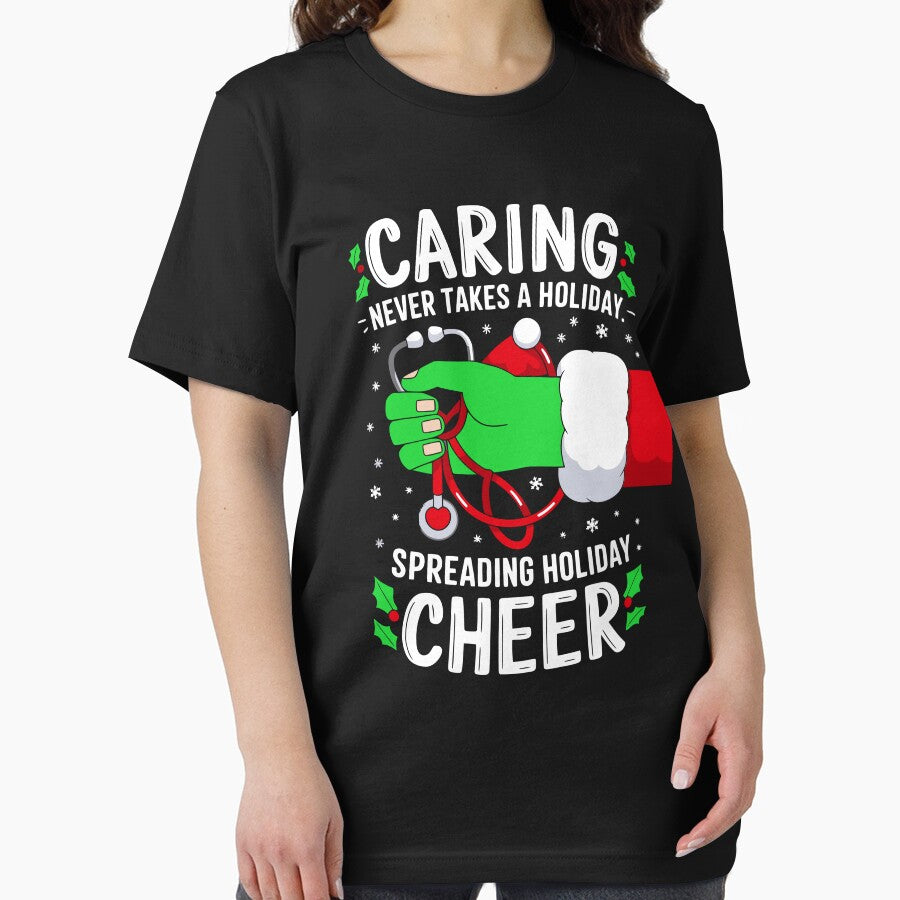 Funny Public Health Nurse Christmas with Stethoscope and Santa Sleeve by BongsEmporium