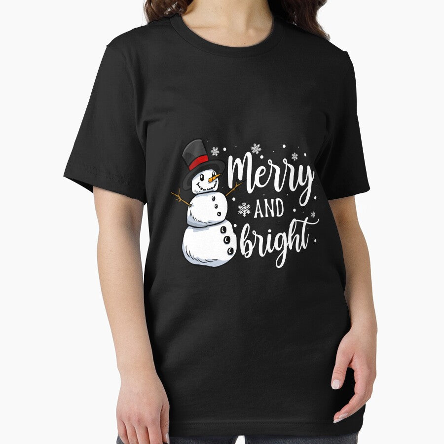 Merry and Bright Shirt, Christmas Shirt, Merry Christmas svg, Christmas Snowman Shirt by LauraGaby