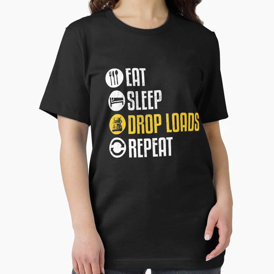 Eat Sleep Drop Loads Repeat Funny Truck Driver Joke Saying Trucker Gift by GardNewerd