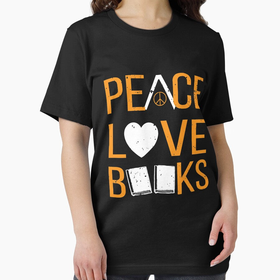 Funny Reading Tee Peace Love Books T-Shirt by Anumber1