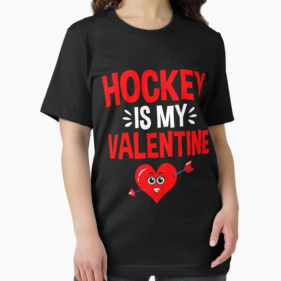 Hockey Is My Valentine Funny Hockey Lover Sports Player T-Shirt by BiagioDeFranco