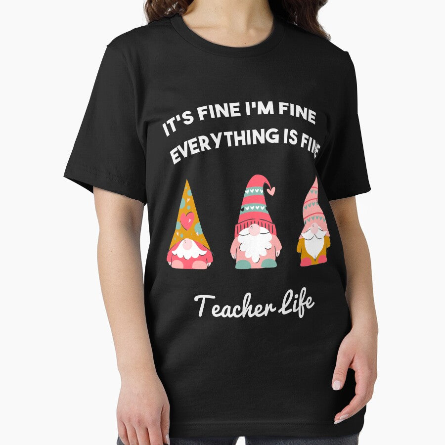 I'm Fine Everything Is Fine Teacher Life Gnome Christmas - Xmas Gift by RheumatoidArth