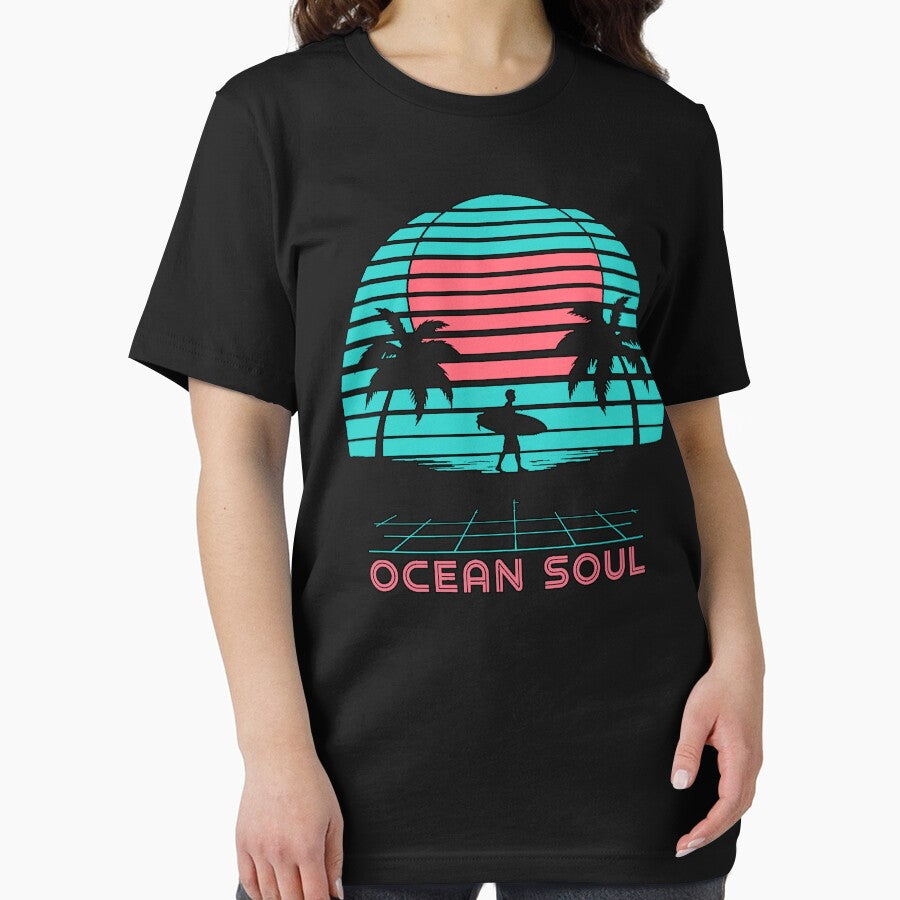 Ocean Soul Synthwave | Retro Surfer 80s Design by AstronautMerch