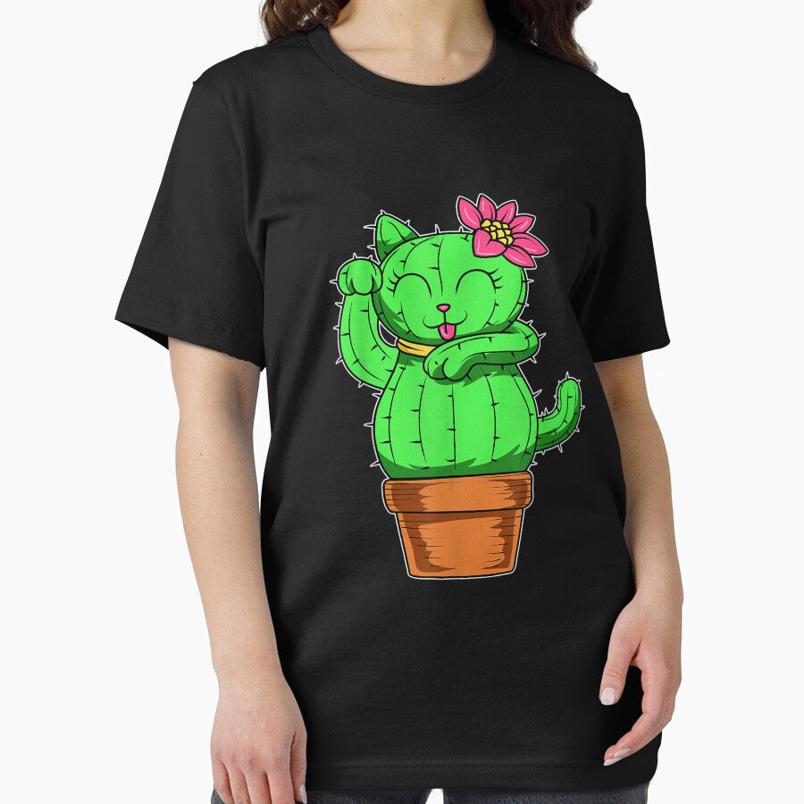 Cactus Cat Gardener Garden Cactacea Succulent Plant Cacti T-Shirt by Larcossee ⭐⭐⭐⭐⭐