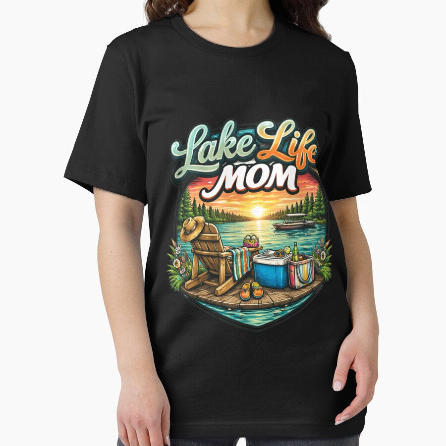 Lake Life Mom Shirt – Lake Lover Mom Tee – Summer Vacation Mom Shirt – Boat Life Shirt – Beach Lake Mom Gift – Sunset Lake Apparel by TKOprintdesigns