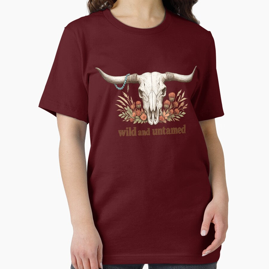 Wild and Untamed Western Gothic Longhorn Skull Desert Aesthetic Design by WERSY