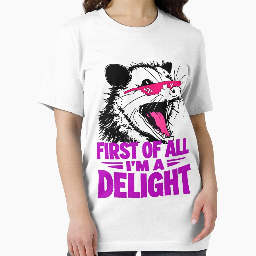 Funny First Of All I'm A Delight Sarcastic Angry Opossum by gear-posters