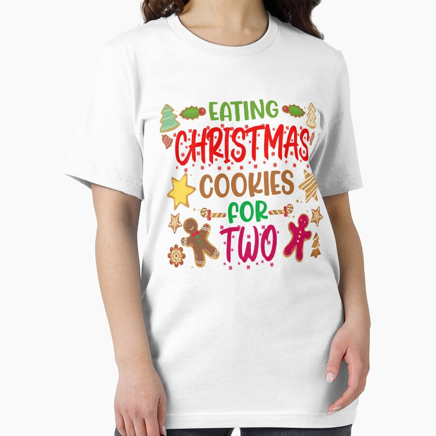 Eating Christmas Cookies for Two | Funny Gift for Christmas, Pregnancy Announcement, Pregnant Top - Unisex Shirt by Cooltees4u1