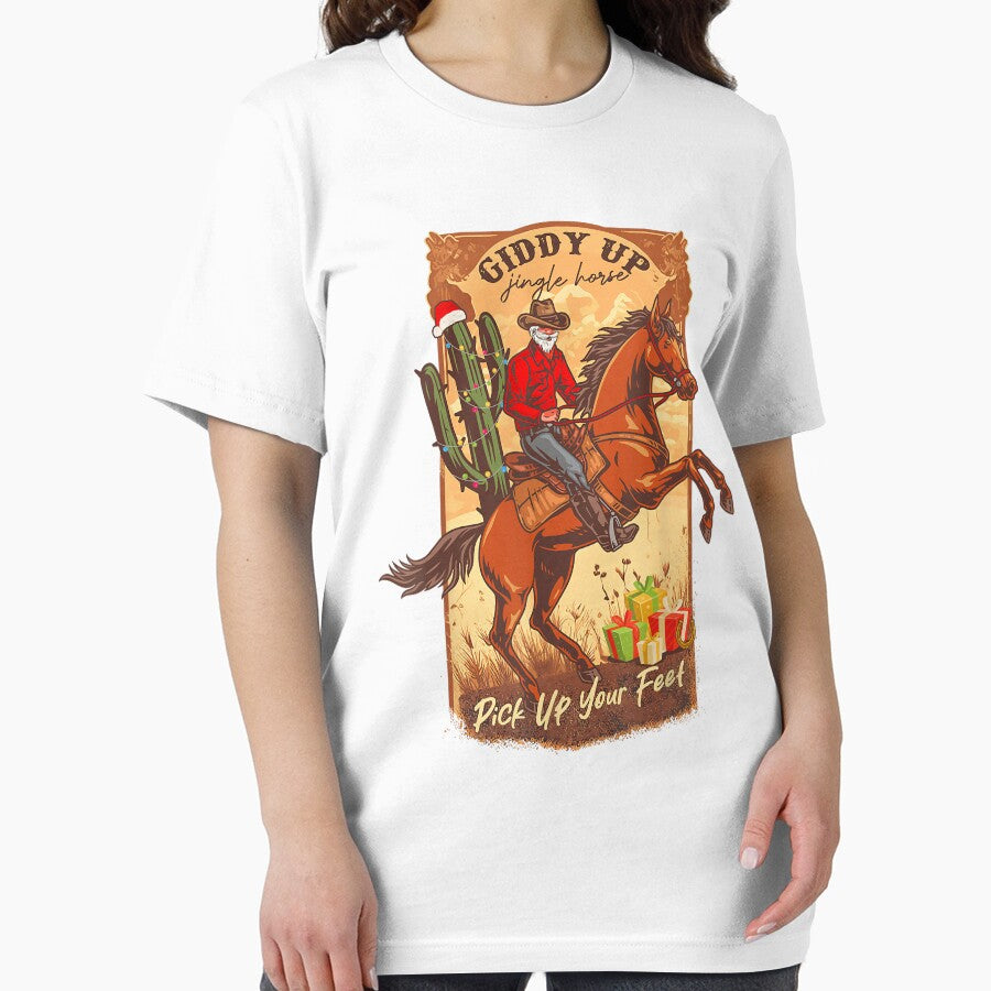 Giddy Up Jingle Horse Pick Up Your Feet Retro Western Xmas by NetlandWewerka