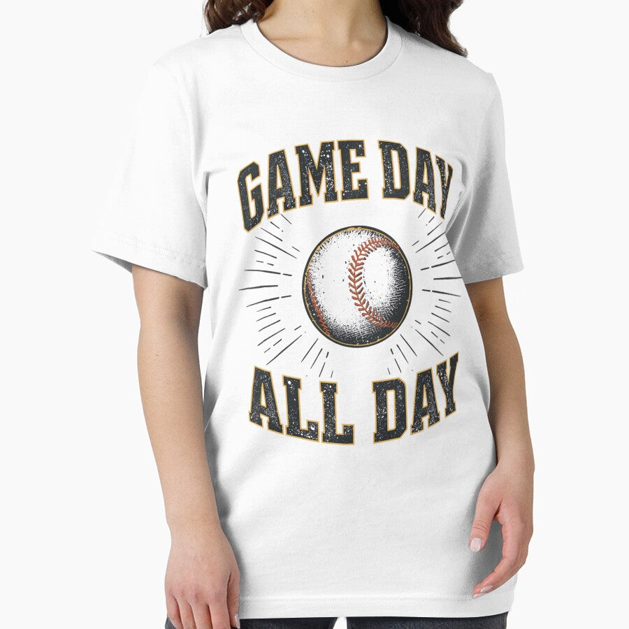 Game Day All Day Baseball T-Shirt – Sporty Baseball Graphic Design T-Shirt by FestivityFinds