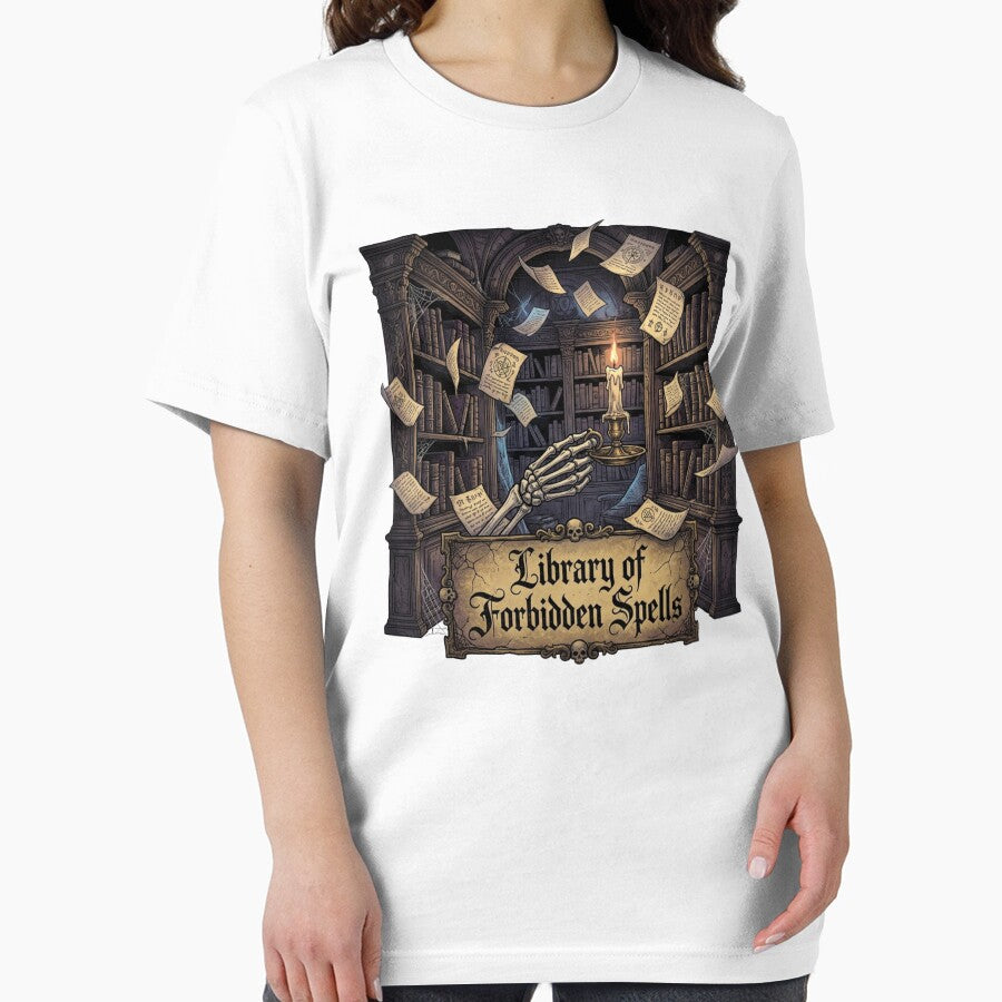 Library of Forbidden Spells Dark Academia Gothic Haunted Book T-Shirt by KreatoLab