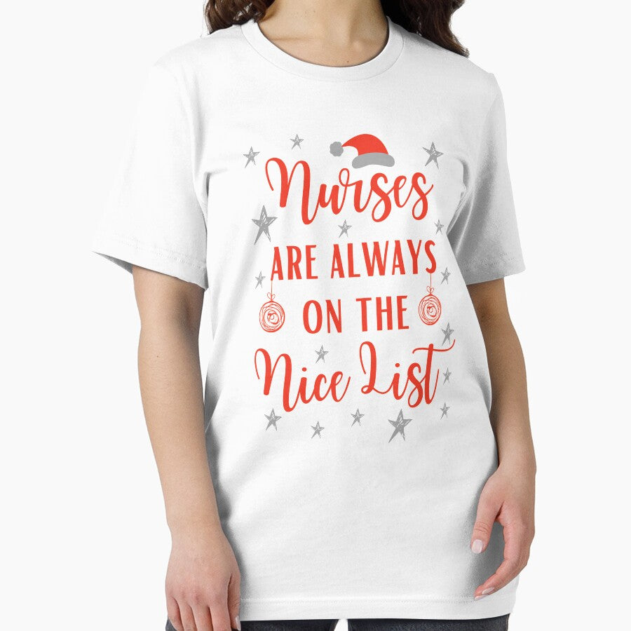 Nurses On The Nice List | Nurse Christmas Shirt | Nurse Christmas Gift by Presto Prints Design