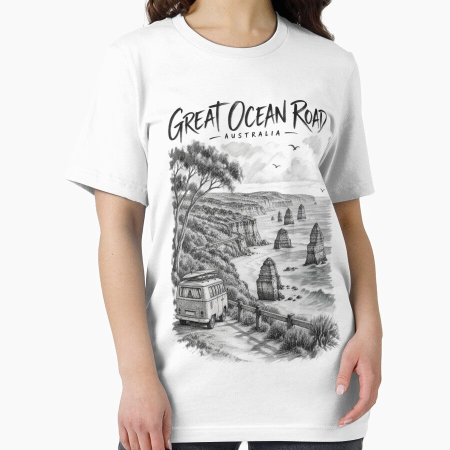 Great Ocean Road Australia Vintage Art Twelve Apostles Victoria Road Trip Surf Van by Yellowriversss