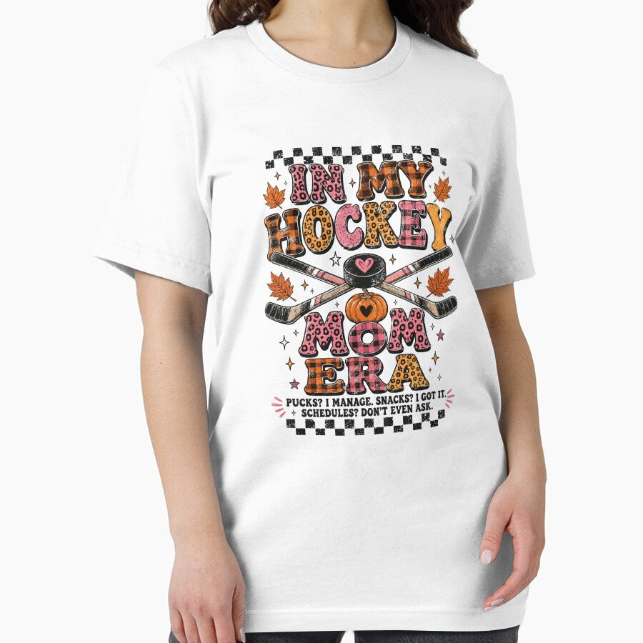In My Hockey Mom Era Funny Fall Hockey Mama Pumpkin Leopard by Yellowriversss