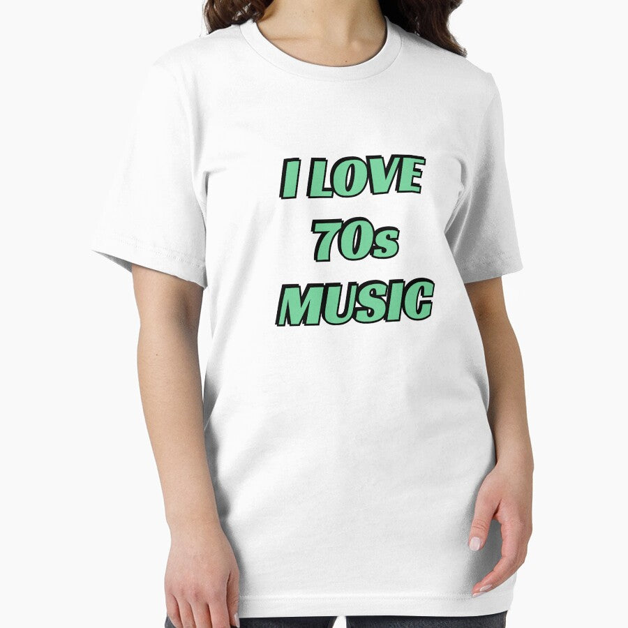 I love 70s music - retro green text - seventies - music fan by Inspirationmotivation
