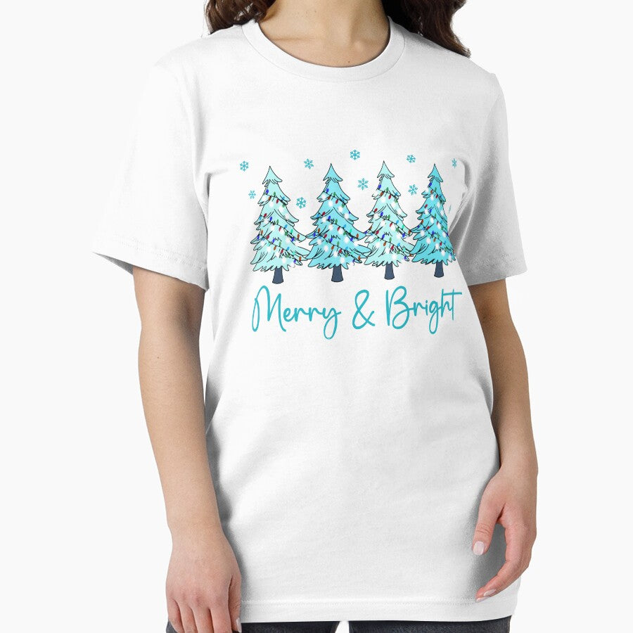 Pastel Christmas Trees Merry And Bright Family Matching Holiday Graphic by Bad Kitty Designz
