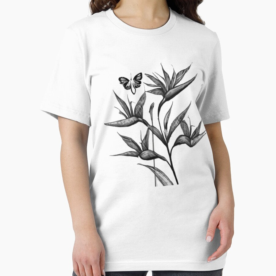 Pencil-drawn flowers, butterfly by PaulBlueShop