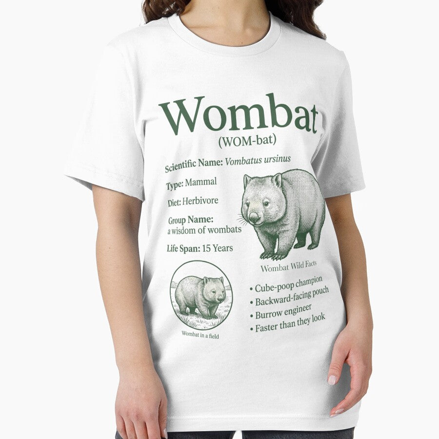 Vintage Wombat Animal Facts Retro Wildlife Biology Australian Marsupial by FreshVibe Prints