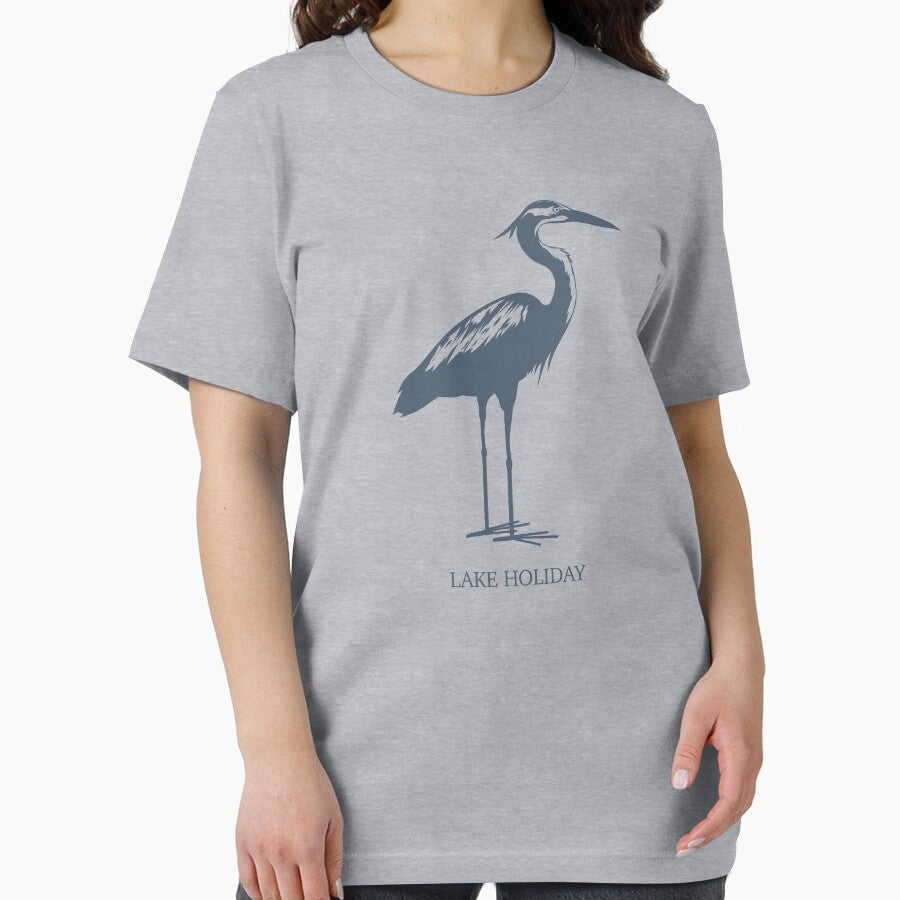 Lake Holiday - Great Blue Heron Stately Stance - Blue/Gray by BlueSkyTheory